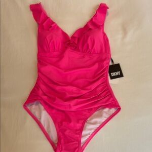DKNY Vibrant Pink One-Piece Swimsuit